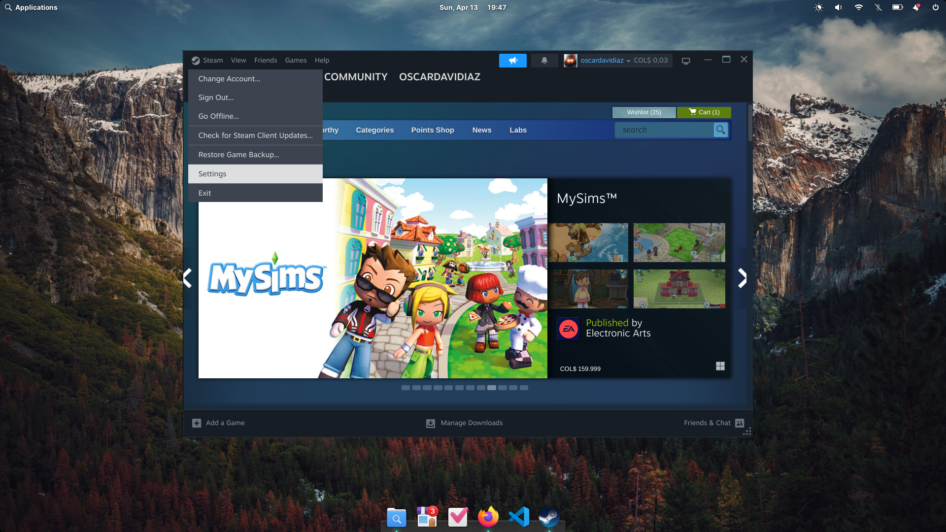 Configuración en Steam